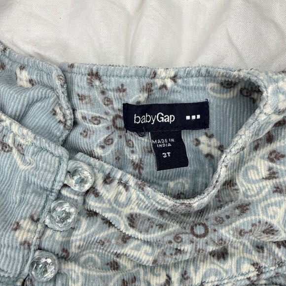 💙 BabyGap Blue Paisley Corduroy Dress | Cottage Core 3T - Picture 5 of 9